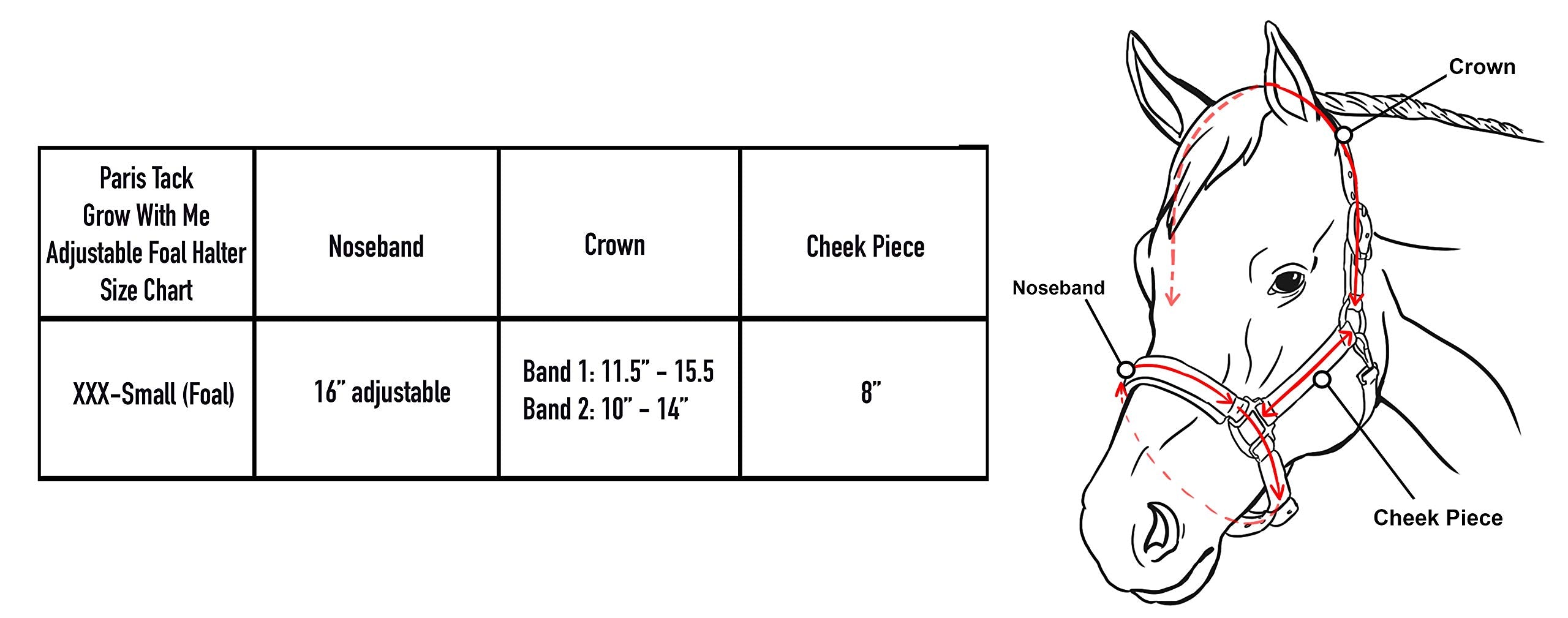 Paris Tack extra crown piece detail showing adjustable sizing benefit