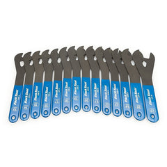 Park Tool cone wrench set front view showing full size range and durable finish