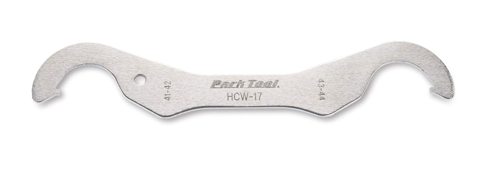 Park Tool HCW17 close-up of dual-radius hooks for accurate lockring contact