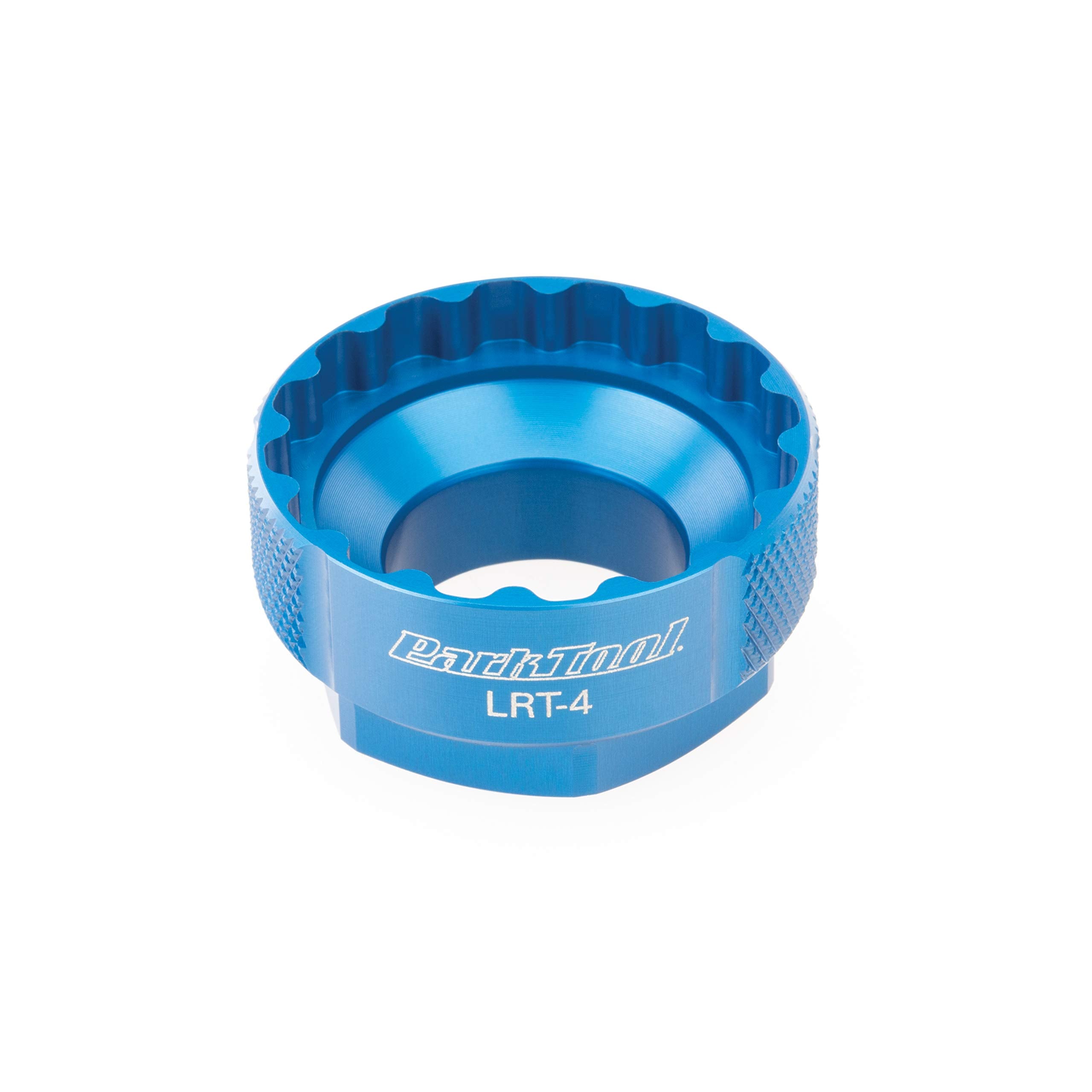 Park Tool LRT-4 close-up of machined notches and 6061 aluminium finish, prevents slippage and protects lockrings