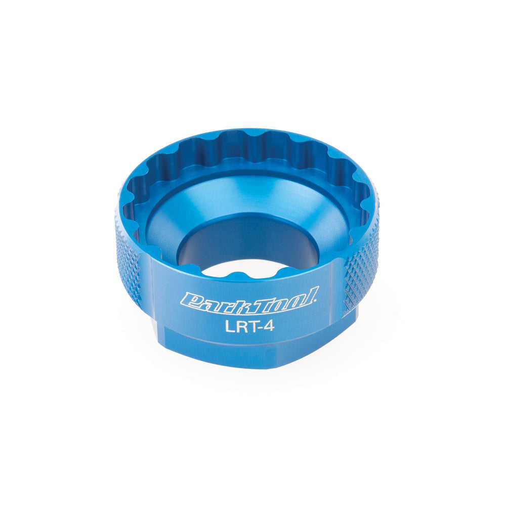 Park Tool LRT-4 close-up of machined notches and 6061 aluminium finish, prevents slippage and protects lockrings