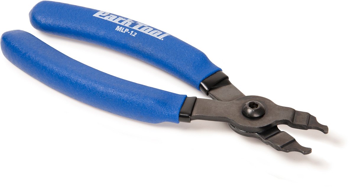 Park Tool MLP-1.2 in use on a bike chain demonstrating easy master link separation for roadside repairs
