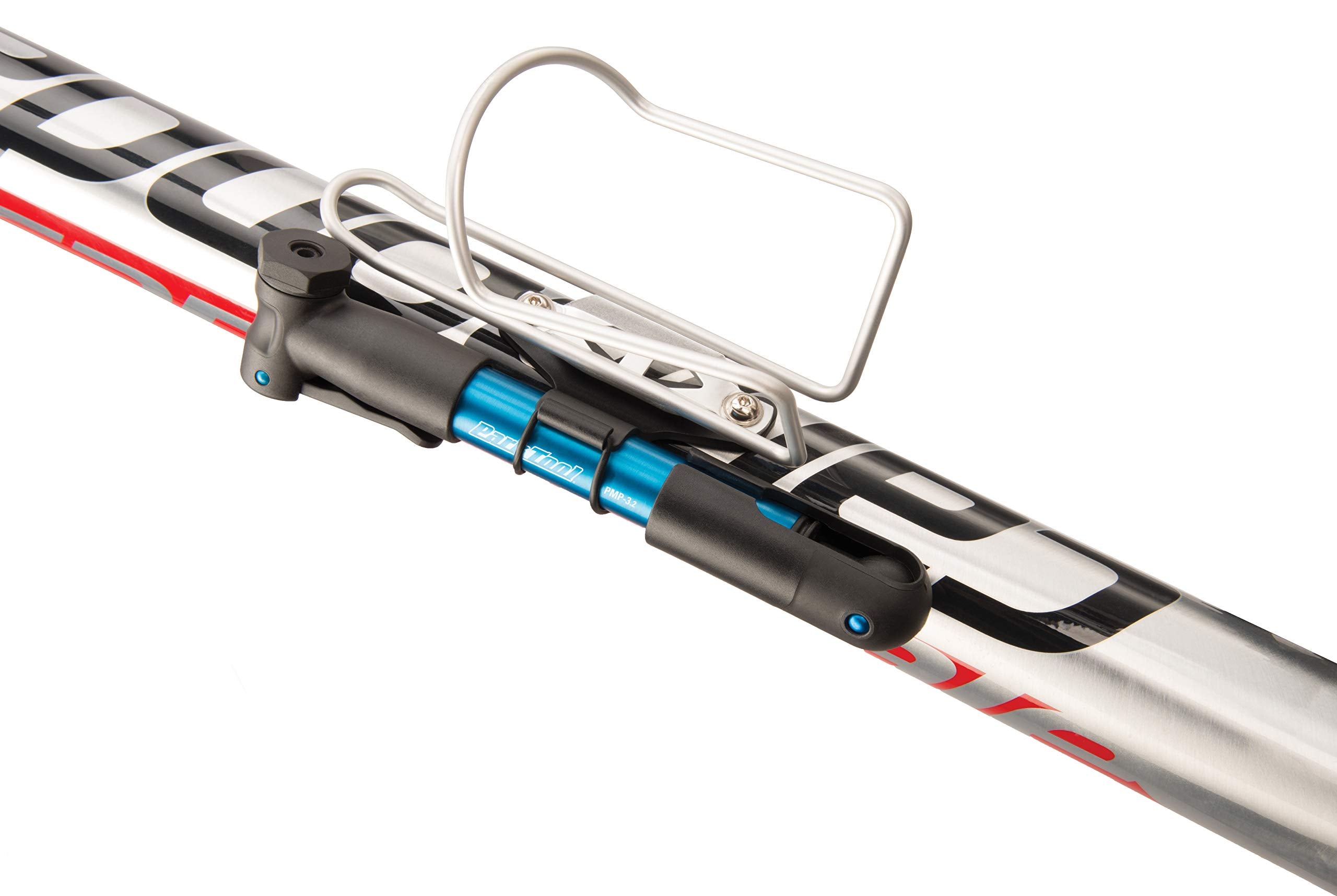 Park Tool PMP-3.2B next to a water bottle showing compact scale for easy storage