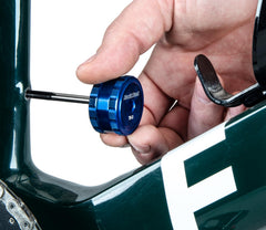 Park Tool TH-3 close-up of head showing tap and 1/4 inch hex acceptance for precision