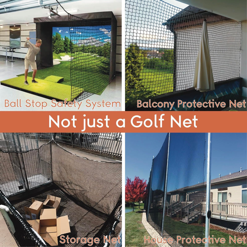 Parslue captured golf shot hitting net showing safe impact absorption