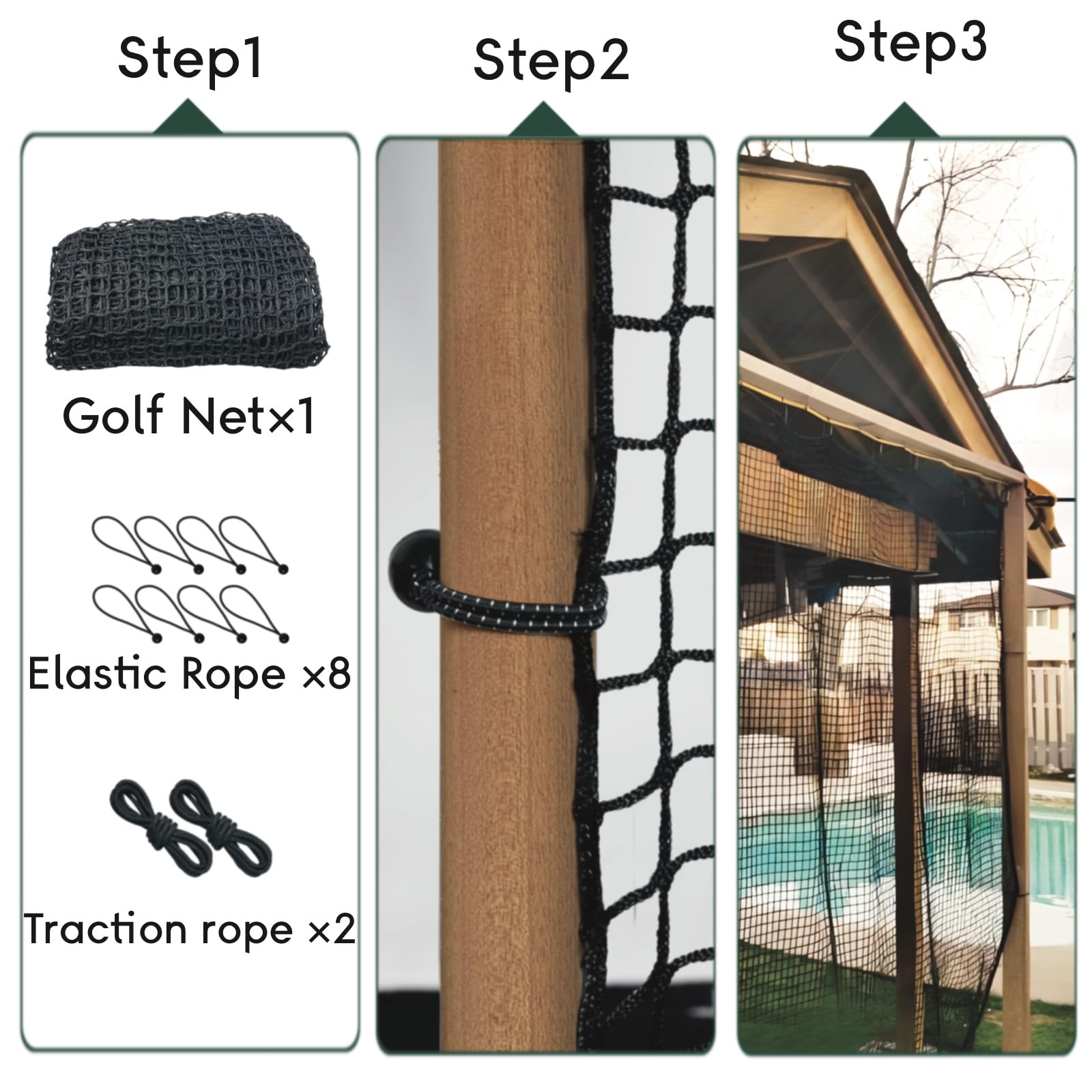 Parslue garage setup showing indoor hitting net use and space-saving benefit