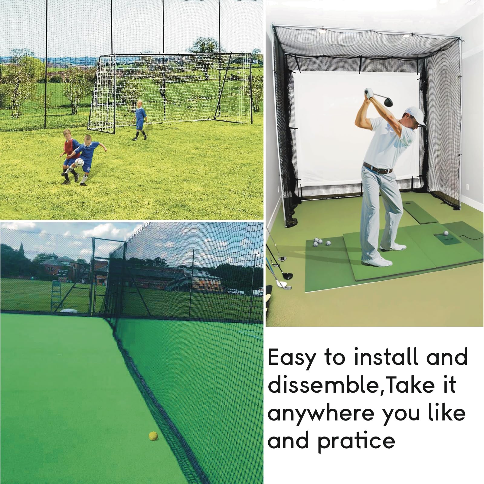 Parslue installed backyard net protecting yard and making practice convenient