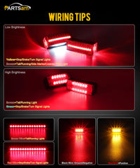 Partsam 12-inch LED light bar mounted on trailer center providing high-mount brake visibility