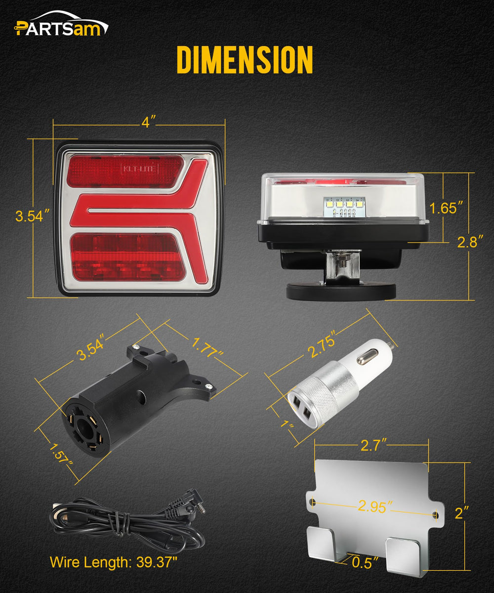 Partsam charging cables and metal brackets illustrating secure mount and power convenience benefit