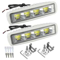 Partsam front view LED boat lights showing wide white beam and high visibility