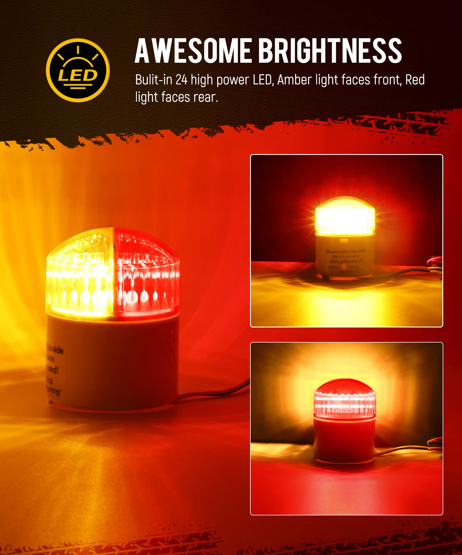 Partsam side profile showing the 24 LED array and compact durable housing benefit