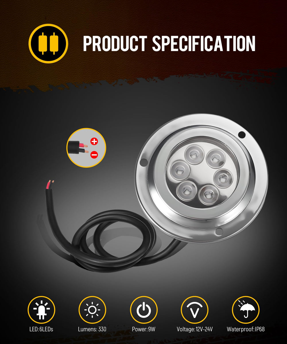 Partsam long 55-inch wiring leads, simplifies installation behind transom