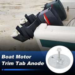 Partuto anode mounted on Yamaha trim tab demonstrating proper contact and protection