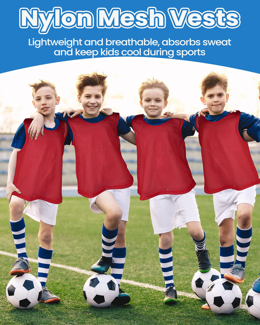 Pasimy reversible pinnie showing two contrasting sides for flexible team assignments