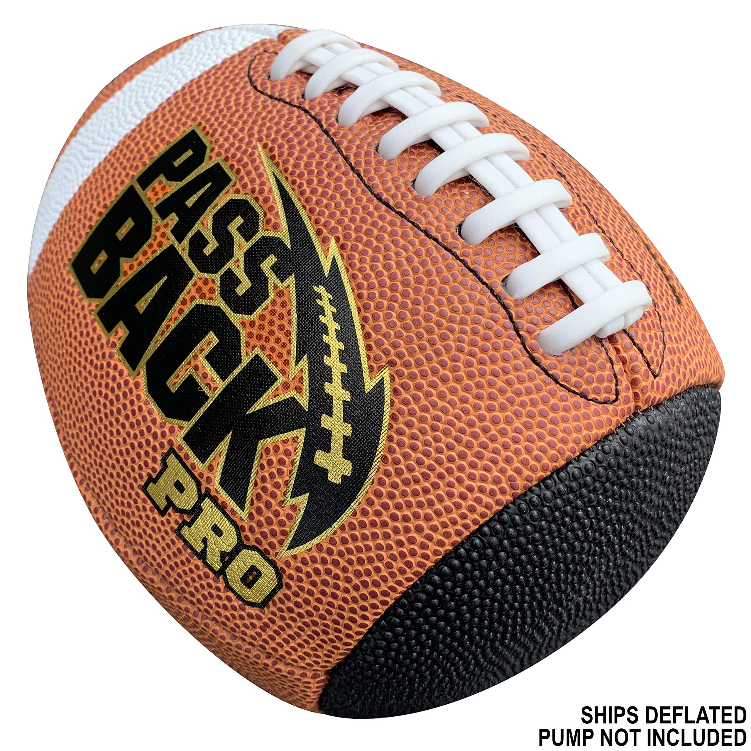 Passback brand textured composite surface close-up for improved grip and control during throwing and catching