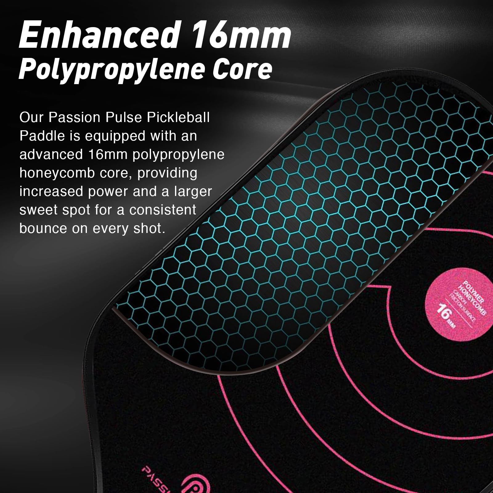 Passion Pulse carbon surface closeup highlighting texture for increased spin and control