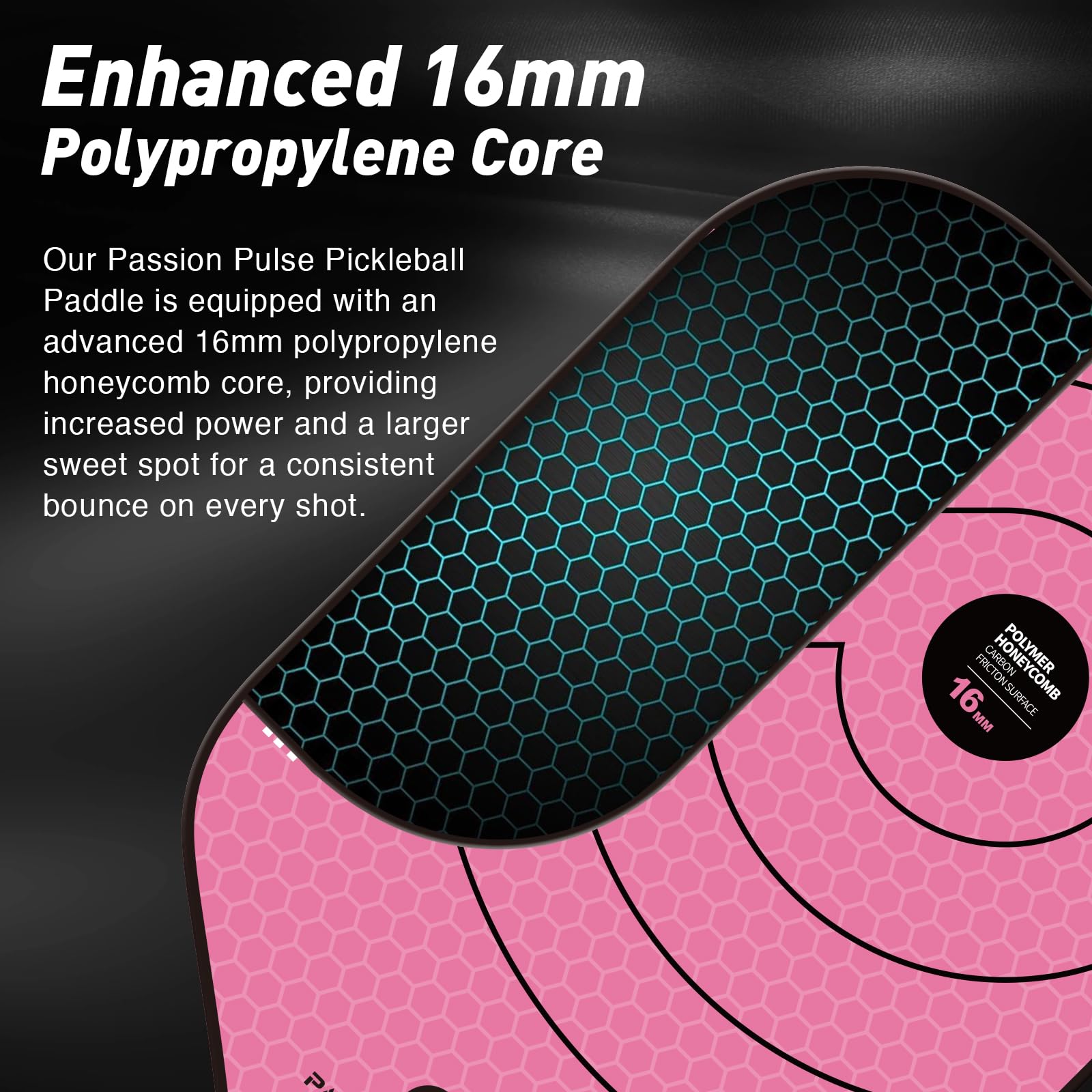 Passion Pulse cross-section highlighting 16mm polypropylene core for balanced responsiveness