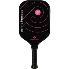 Passion Pulse paddle front view showing sleek black and pink design and benefit of visibility