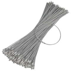 Pawfly front packaging showing 50 stainless steel keychain cables for bulk use and organization