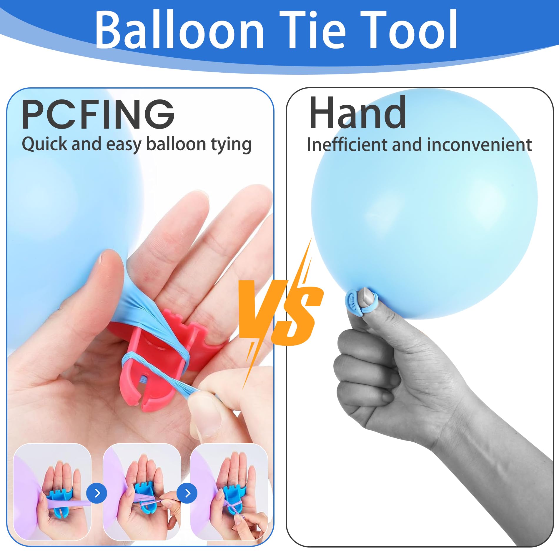 PCFING size comparison with hand showing compact portability advantage