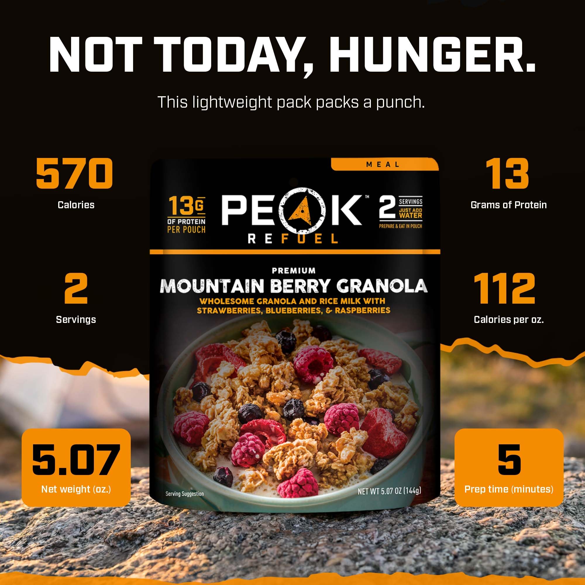Peak Refuel close-up of berry clusters and oats highlighting crunchy texture and flavor