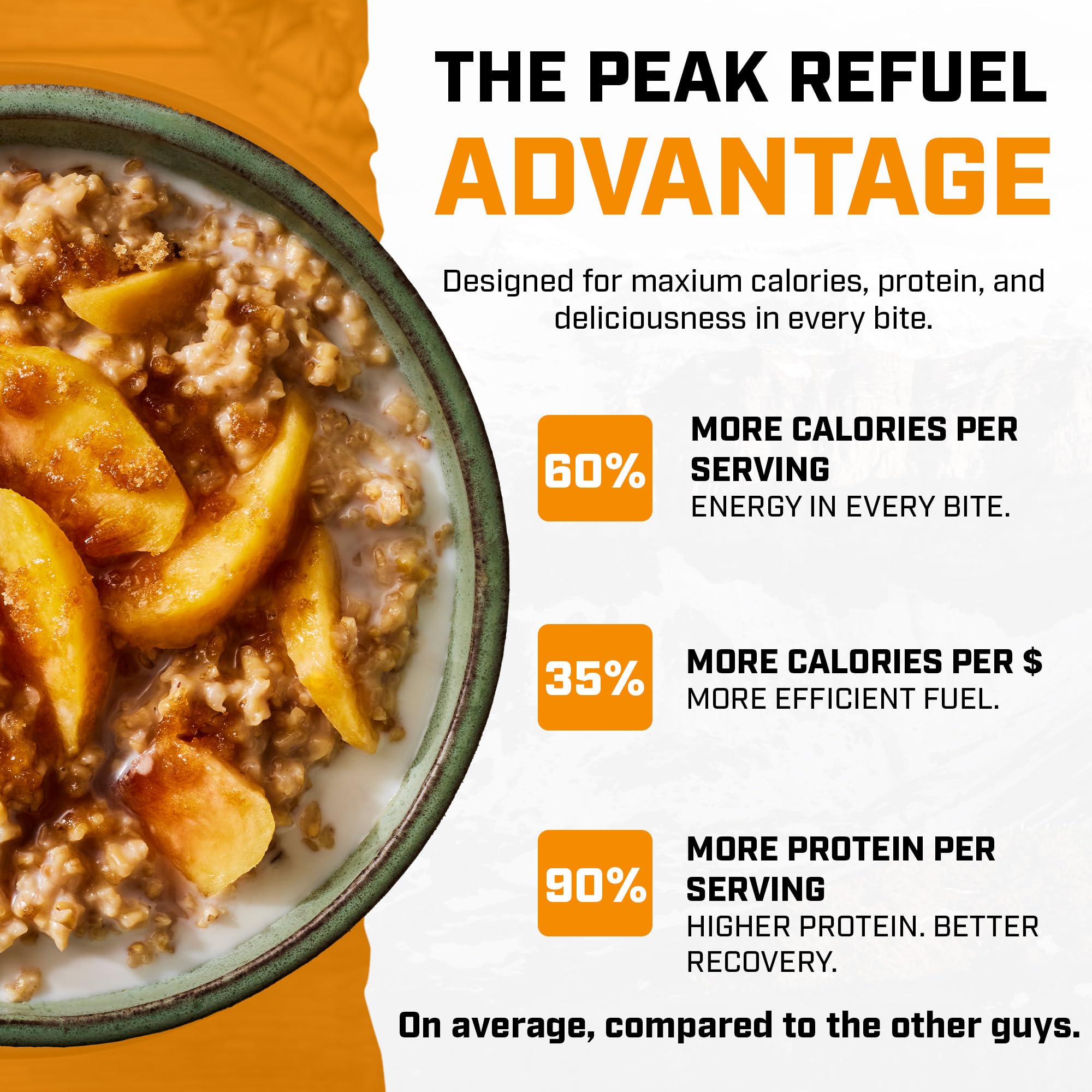 Peak Refuel bowl at campsite lifestyle shot showing hearty outdoor breakfast