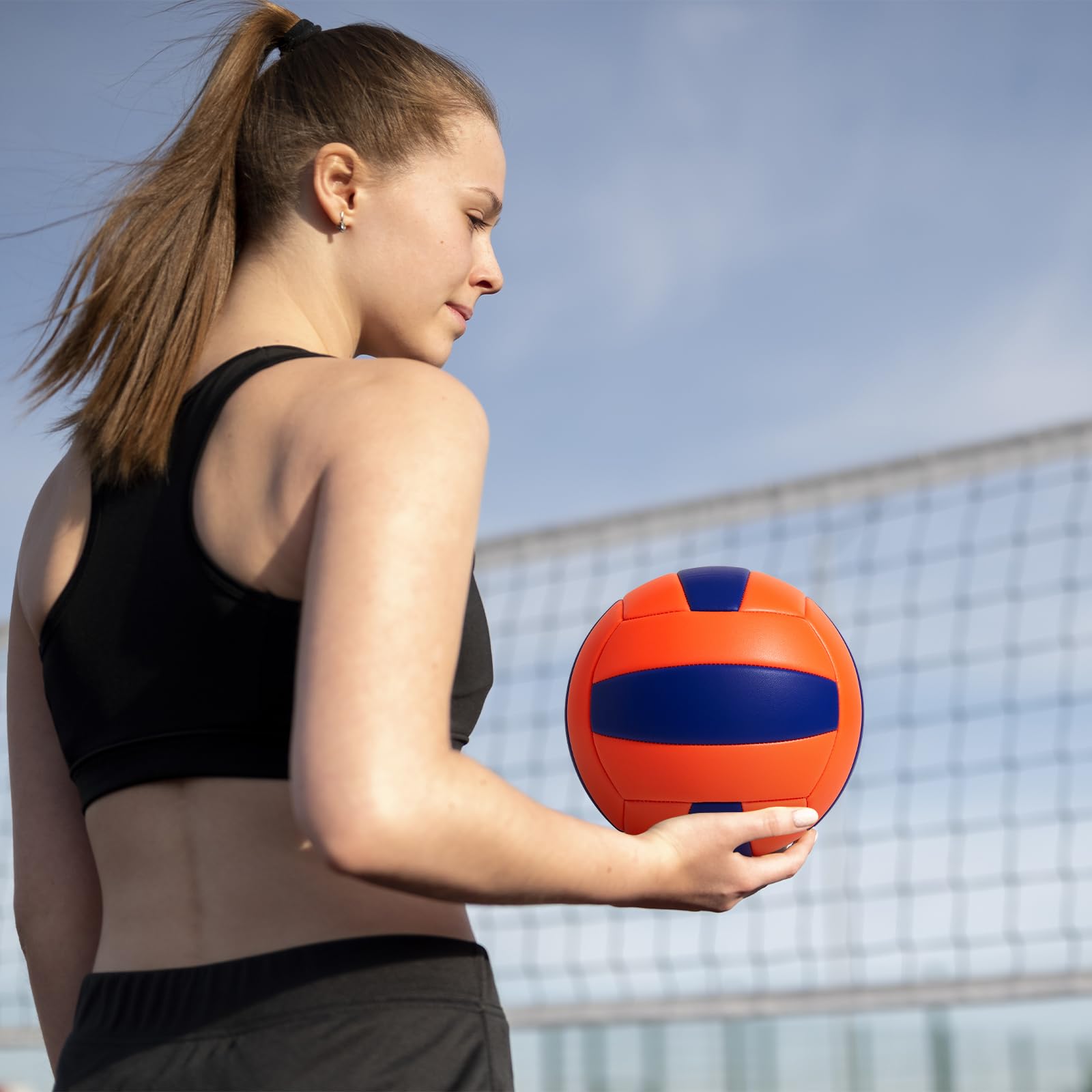 PECOGO packaged volleyball with label showing included single ball