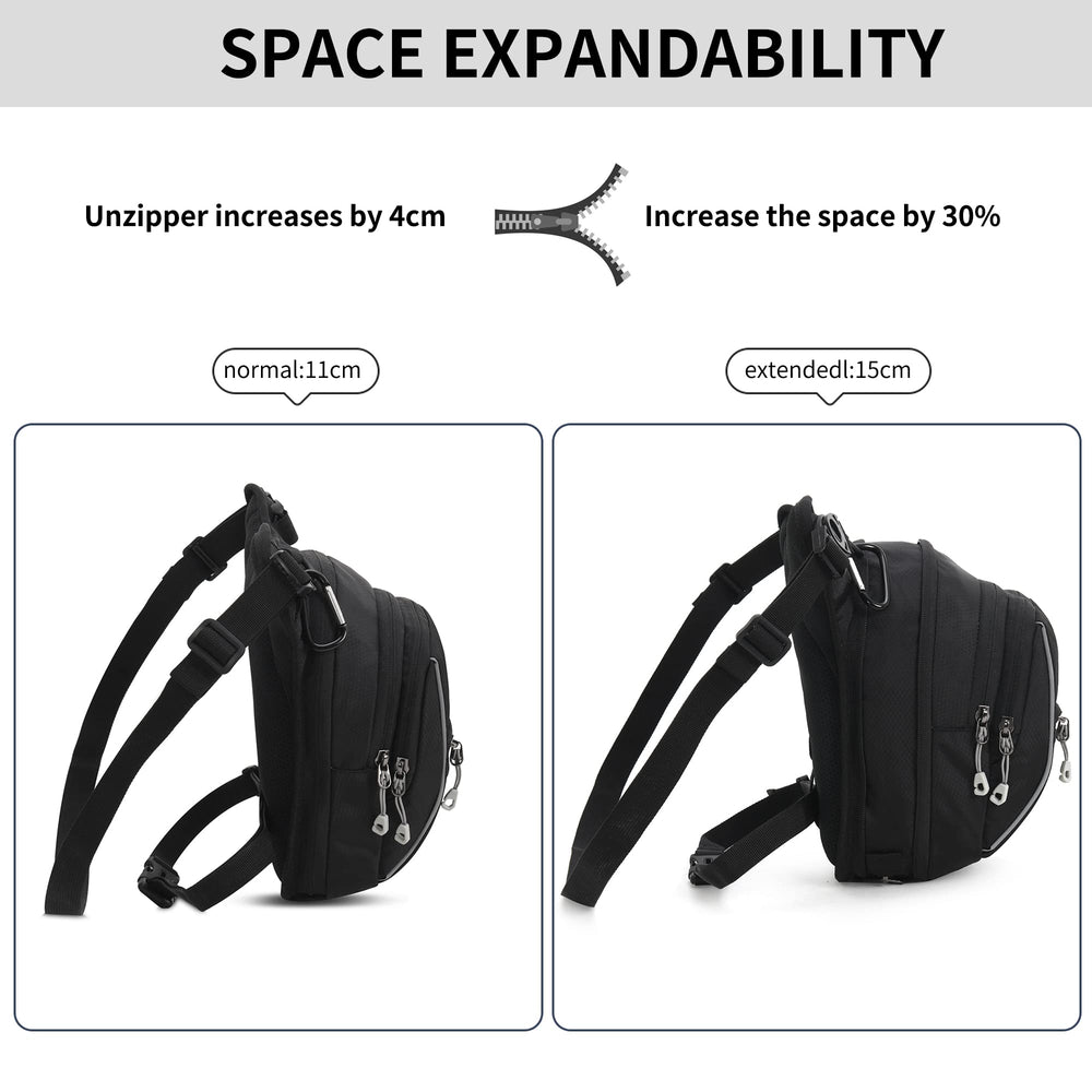 Peicees bag opened with essentials inside showing organized storage benefit