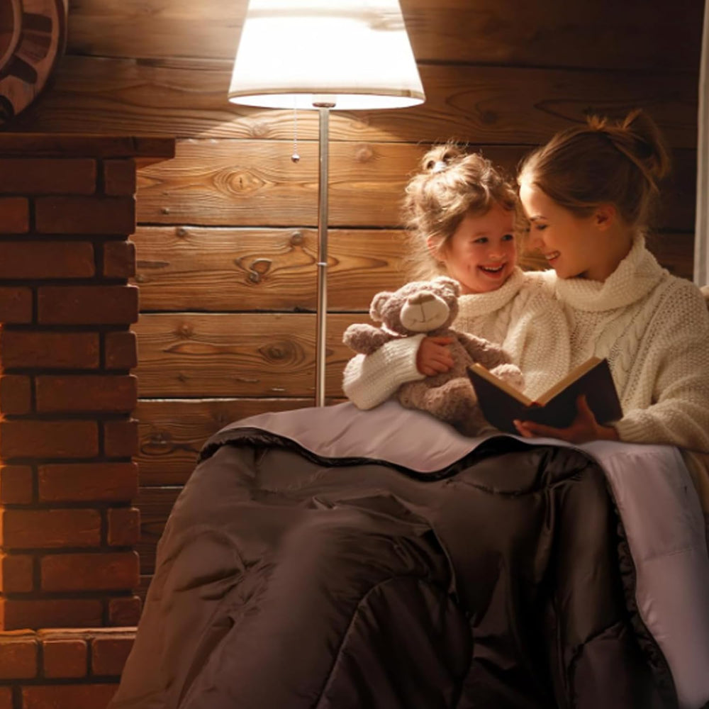 Peirhw sleeping bag used indoors for sleepovers showing versatile comfort