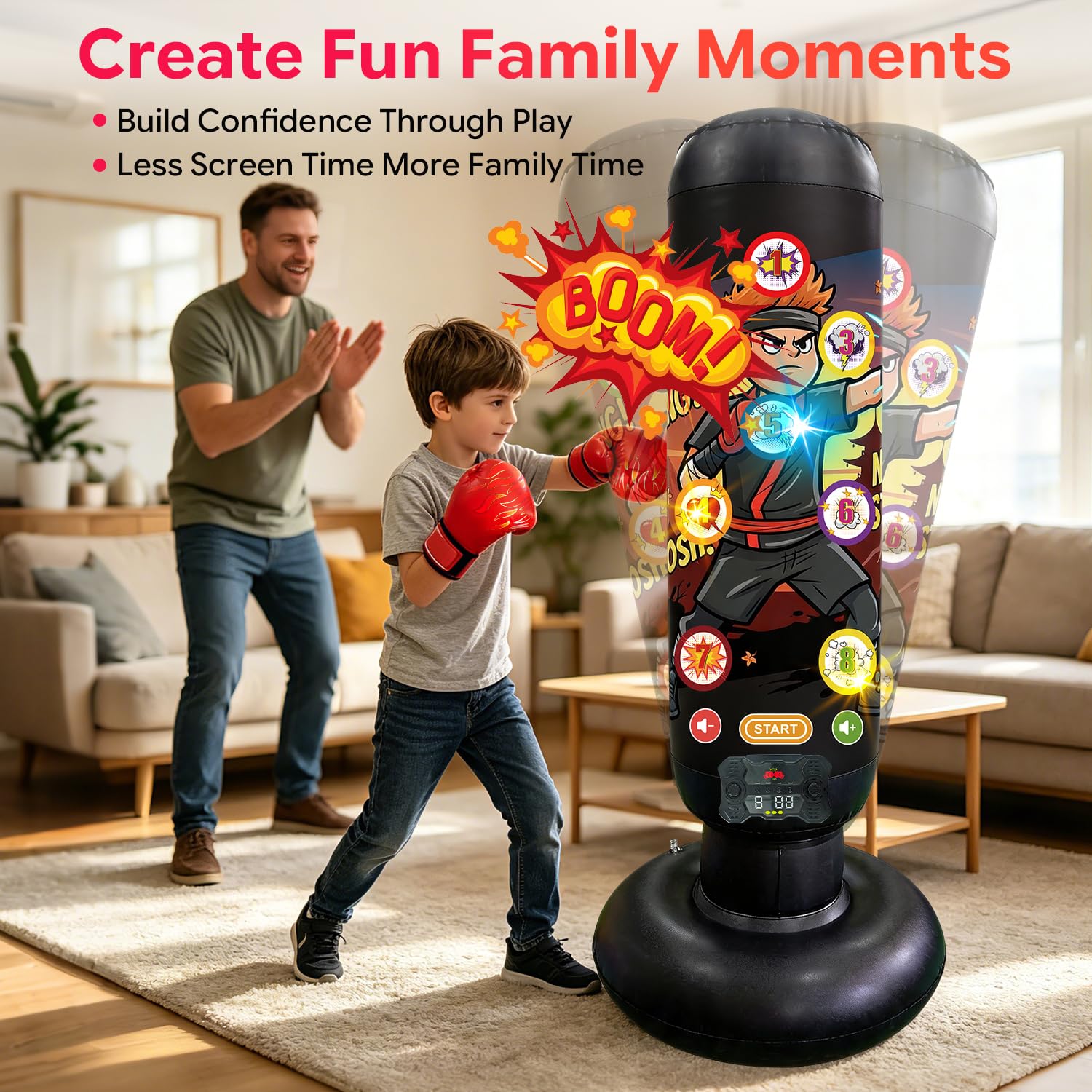 PELDA child punching bag in use encouraging active play and coordination