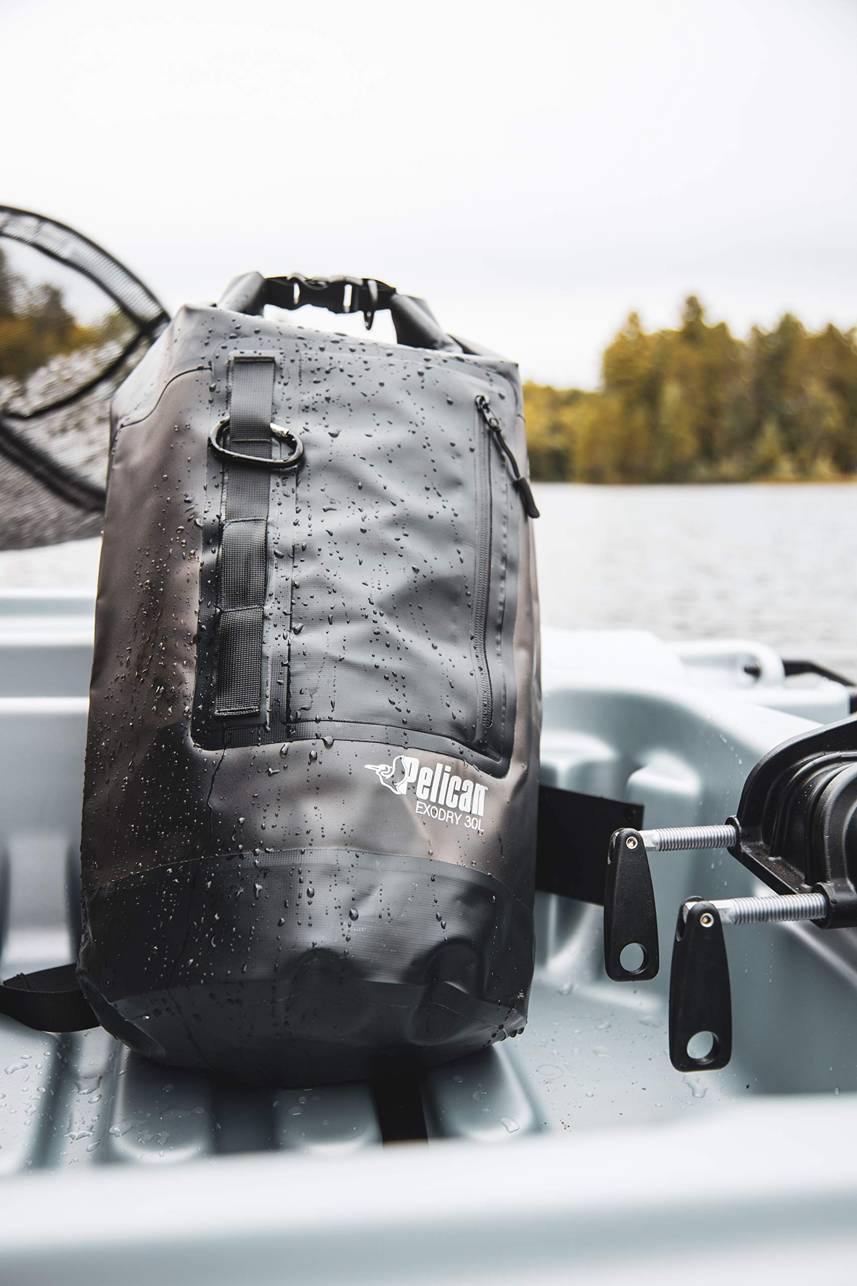 Pelican ExoDry mounted on a kayak demonstrating secure, dry transport