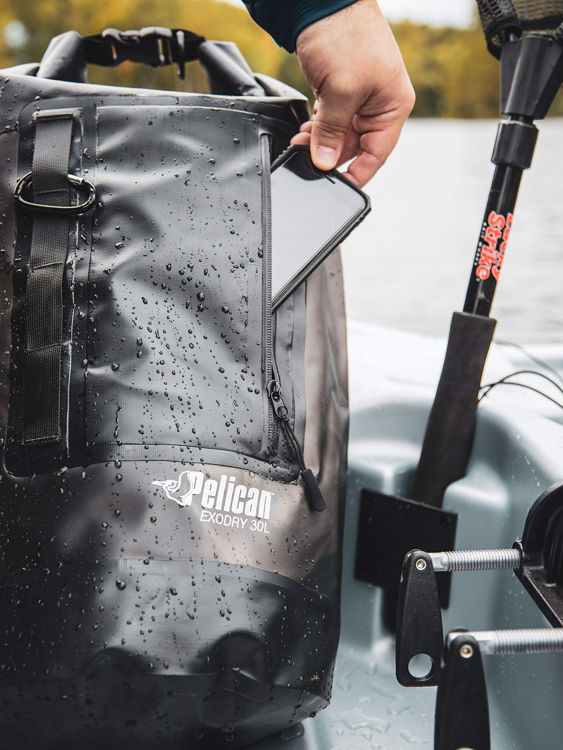 Pelican ExoDry water-resistant zippered pocket stores small essentials safely