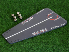 Pelz Golf eye-position stripes close-up for consistent address verification