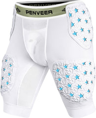 Penveer front view showing five pads and sleek compression fit for secure protection