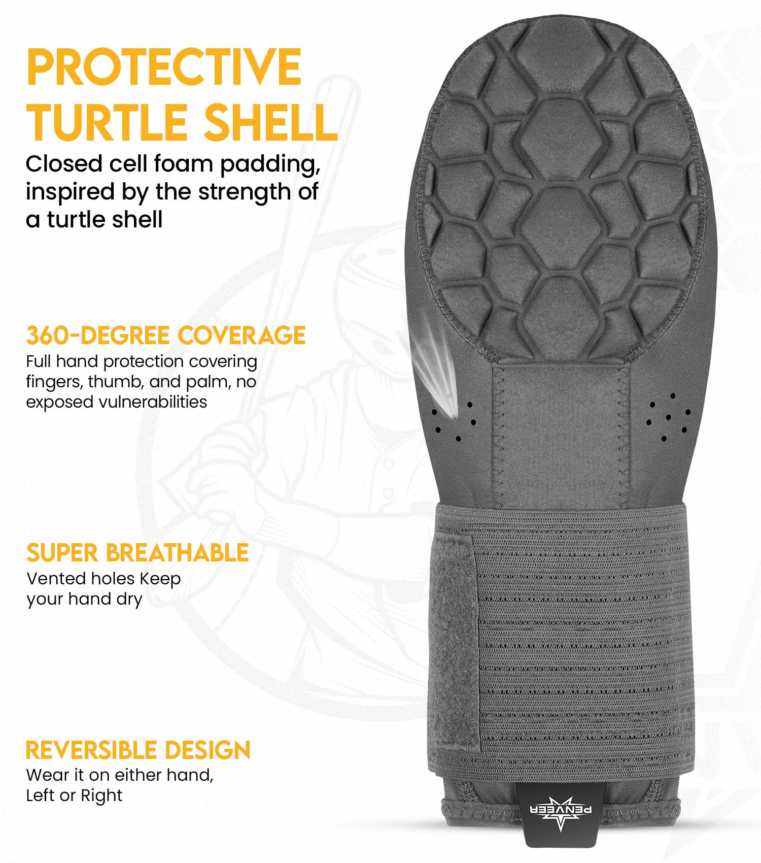 Penveer close-up padding and stitching illustrating reinforced durability