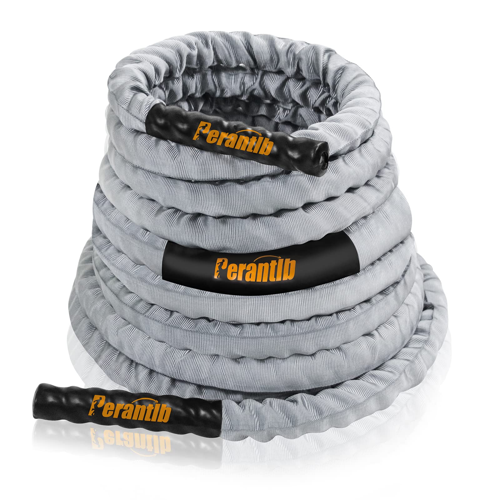 Perantlb front view of coiled 30ft rope showing durable construction and easy storage benefit