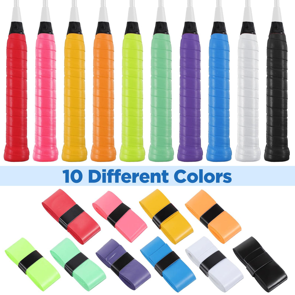 PercyEffie arranged ten-color overgrips for easy selection and organization