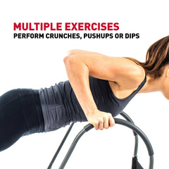 Perfect Fitness pad in use during crunch showing improved form benefit