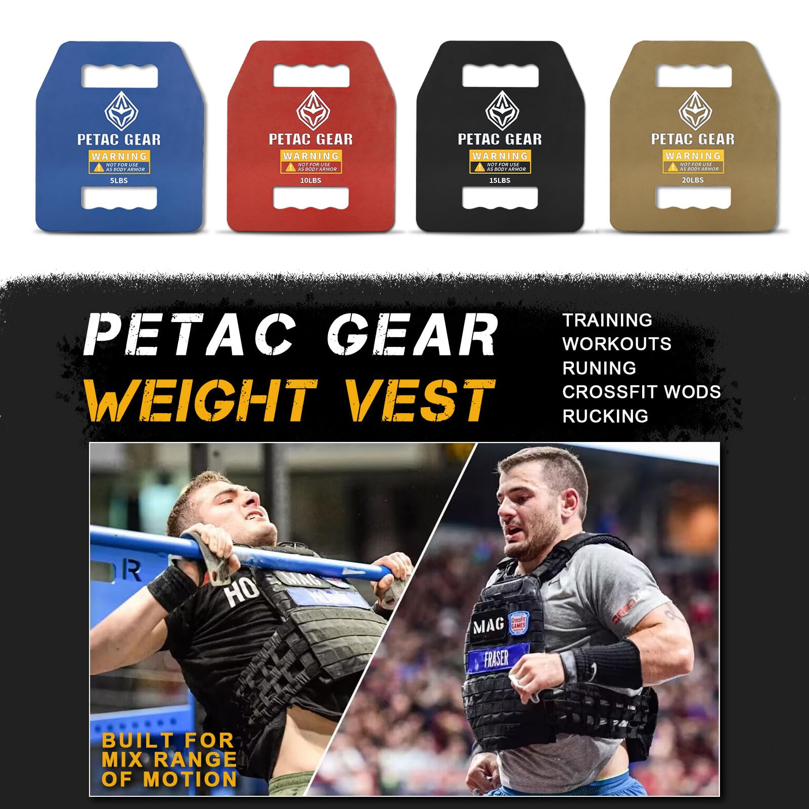 PETAC GEAR plates stacked neatly for compact storage and rust prevention