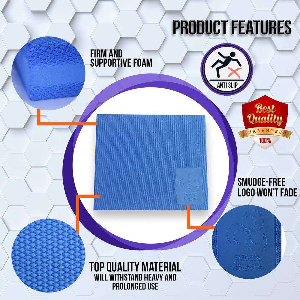 pete's choice pad under one foot for single-leg balance training that improves proprioception