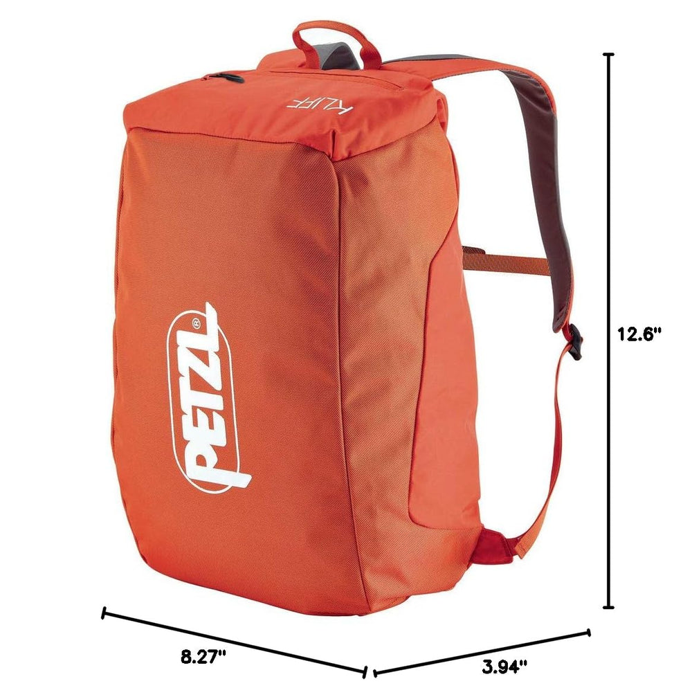 Petzl KLIFF carried on a climber approaching a crag showing transport convenience benefit