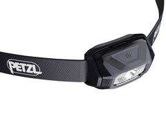 PETZL TIKKINA headband detail highlighting recycled material and washable strap