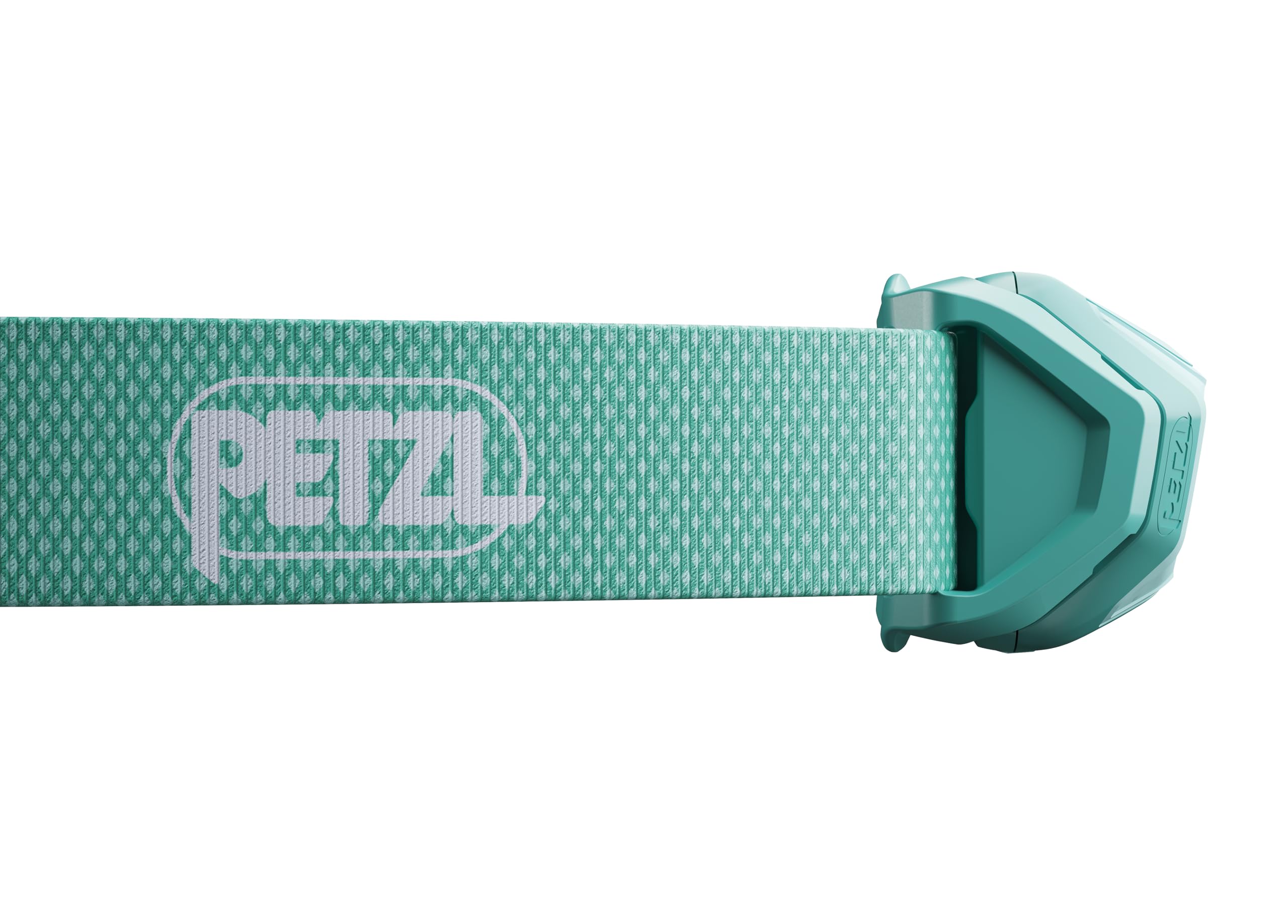 PETZL TIKKINA headband closeup showing recycled strap and washable convenience