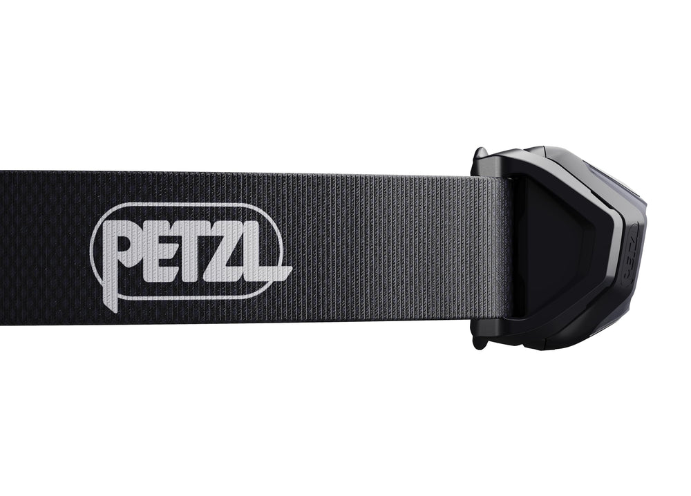 PETZL TIKKINA tilt mechanism detail showing adjustable angle for precise aiming