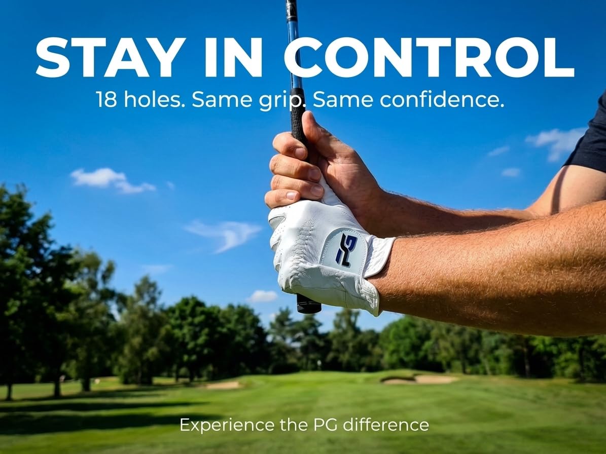 PG Golf textured palm shot illustrating secure club grip and control