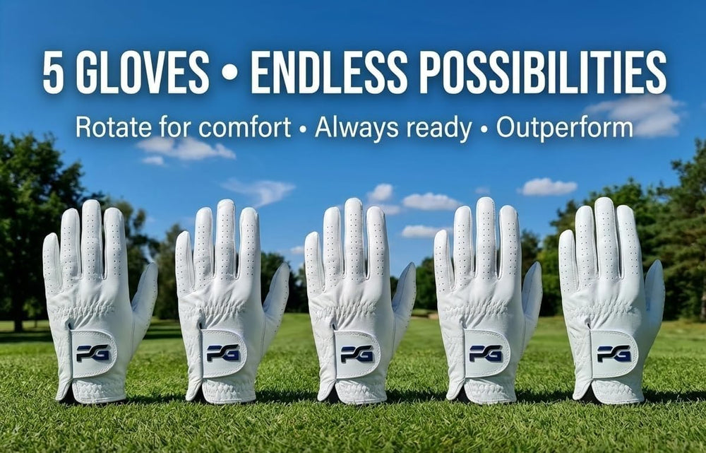 PG Golf medium size label close-up confirming correct fit for men