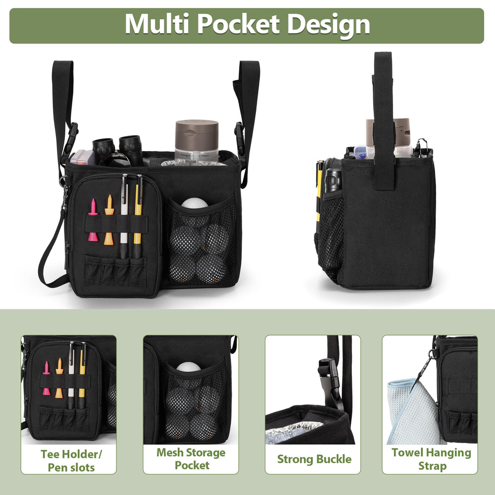 PGmoon front zipper pocket with tee holders organizing small items