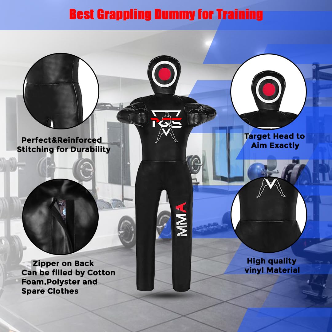 PGS grappling dummy close-up of double-stitched seam for long-lasting durability