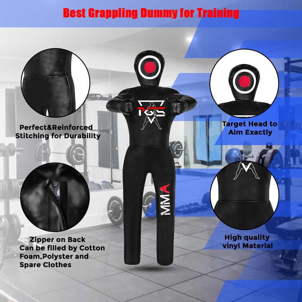 PGS grappling dummy close-up of double-stitched seam for long-lasting durability
