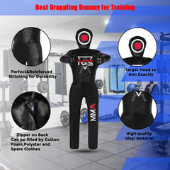 PGS grappling dummy close-up of double-stitched seam for long-lasting durability
